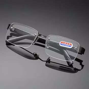 Очки для чтения в стиле ретро, очки с имитацией кристалла, полукадровые очки для пресбиопии, очки с диоптриями от +1,0 до +4,0 1