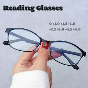 Очки для чтения в винтажной оправе, женские, элегантные, блокирующие синий свет, очки для дальнего зрения, компьютерные очки по рецепту, диоптрии от 0 до +4,0 0-Optical Glasses чёрный