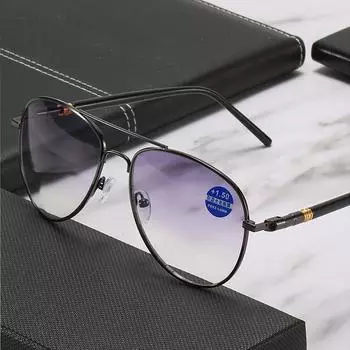 Очки для чтения вдаль и вблизи, двойного назначения, солнцезащитные очки, очки для вождения, прогрессивные серые линзы, очки для дальнозоркости +1,0 ~ +3,5 +350 чёрный