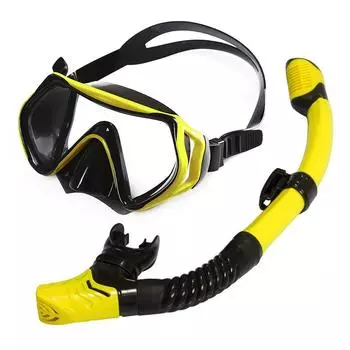 Очки для дайвинга с большой оправой для взрослых, набор для подводного плавания с маской и трубкой высокой четкости, закаленное стекло, жидкая силиконовая маска, оборудование для очков