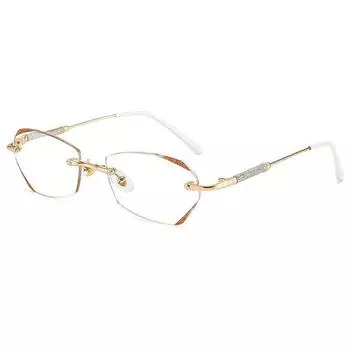 Очки для дальнозоркости, женские очки для чтения с синим светом, от 100 до 400, женские сверхлегкие винтажные очки без оправы для дальнозоркости 0