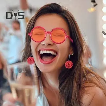 Очки для диско-шара, пластиковые ретро-очки, солнцезащитные очки с подвеской в виде диско-шара, сувениры для вечеринок, карнавальные аксессуары для женщин и мужчин золотистый