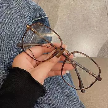 Очки для компьютера Очки с защитой от смолы Оптические очки Квадратные прозрачные очки цветной печати леопарда