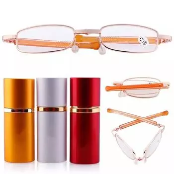 Очки для компьютера Складные очки для чтения Карманные очки для дальнозоркости Очки для пресбиопии 250 золотой