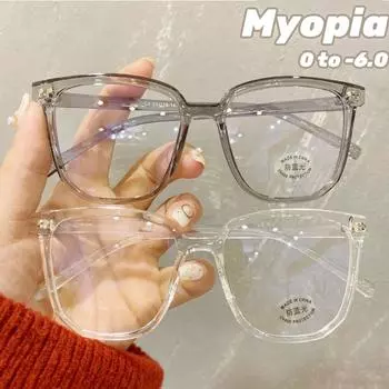 Очки для коррекции зрения с диоптриями и защитой от излучения, новые очки для коррекции близорукости с большой оправой, женские очки для коррекции зрения с защитой от синего света 0