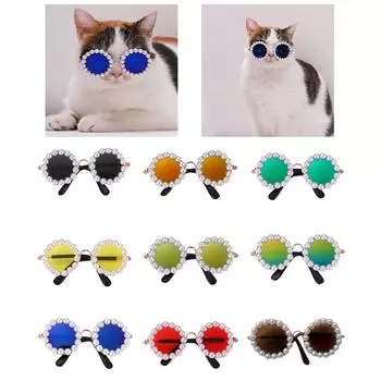 Очки для кошек Разноцветные очки Очки для собак Солнцезащитные очки для собак Солнцезащитные очки для кошек Очки для домашних животных Фотоочки Очки Солнцезащитные очки 8-B