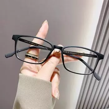 Очки для лечения пресбиопии, блокирующие синий свет, модные мужские очки для лечения дальнозоркости из титанового сплава, оптические очки с диоптрией от 0 до +4,0 0 матовый черный