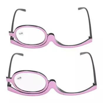 Очки для макияжа, сменные устойчивые к царапинам линзы, легкие женские косметические ридеры с футляром P +2.50