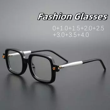 Очки для мужчин с толстой оправой для пресбиопии, анти-синий свет, защита от усталости глаз, очки для чтения, женские, высокого класса, для дальнего зрения 0