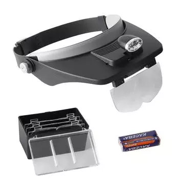 Очки для ношения головы, увеличительные очки, чтение в высоком разрешении для пожилых людей, чтение со светодиодными лампами. A