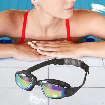 Очки для плавания для мужчин, женщин, взрослых, прозрачные, герметичные, мягкие, антизапотевающие, с футляром, профессиональные Blue Silvering