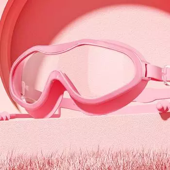 Очки для плавания на открытом воздухе, противотуманные, с широким обзором, очки для подводного плавания с затычками для ушей для взрослых и молодежи