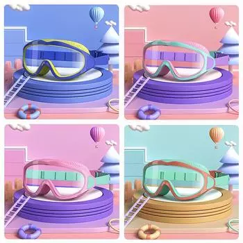 Очки для плавания на открытом воздухе, противотуманные, с широким обзором, очки для подводного плавания с затычками для ушей для взрослых и молодежи