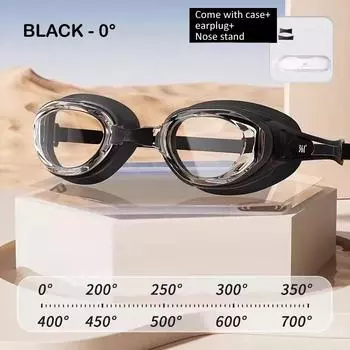Очки для плавания при близорукости, очки для бассейна для взрослых и детей, HD, противотуманные оптические очки, водонепроницаемые, диоптрии -2,0 ~ -6,0