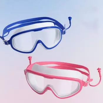 Очки для плавания с большой оправой, очки для дайвинга с широким обзором, водные виды спорта, очки для плавания, дети/взрослые 2-16 Aged чёрный