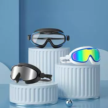 Очки для плавания с большой оправой, профессиональные, противотуманные, HD, очки для плавания для мужчин и женщин, защита от ультрафиолета, очки для дайвинга, не протекают CHINA