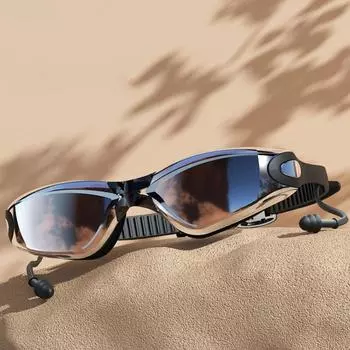 Очки для плавания с защитой от запотевания Очки с берушами Очки для тренировок по плаванию Очки для плавания Плавательные принадлежности розовый