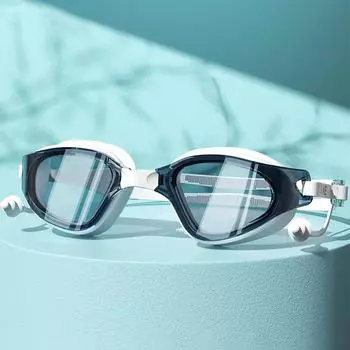Очки для плавания, шапочка для взрослых, HD, противотуманные, водонепроницаемые, силиконовые, очки для плавания с берушами, анти-УФ-очки для плавания