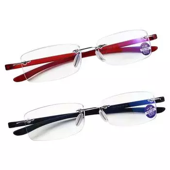 Очки для пресбиопии Очки для чтения с защитой от синего света Очки без оправы для дальнозоркости Очки для компьютера red-350