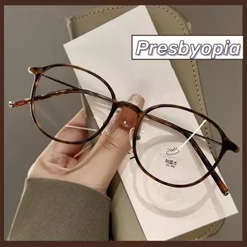Очки для пресбиопии с круглой оправой и защитой от синего света для среднего возраста, ретро-очки для чтения, сверхлегкие очки для дальнего зрения унисекс 0