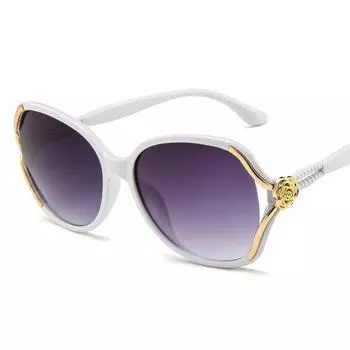 Очки для путешествий на открытом воздухе Цветок Защита UV400 Оправа Солнцезащитные очки Классические ретро женские Металлические Изящные ювелирные изделия бордовый