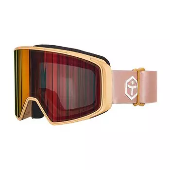 Очки для сноуборда, лыж, зеркальное покрытие Pillar для взрослых OTG [TaoTech] против запотевания (бежевый) бежевый