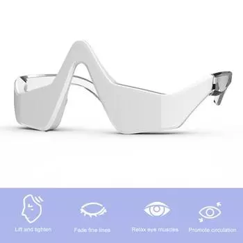 Очки для светотерапии красным светом для глаз Устройство под глазами с технологией Hot Compress 3D Surround Уход за глазами Уменьшает темные круги, усталость Повышение выработки коллагена белый