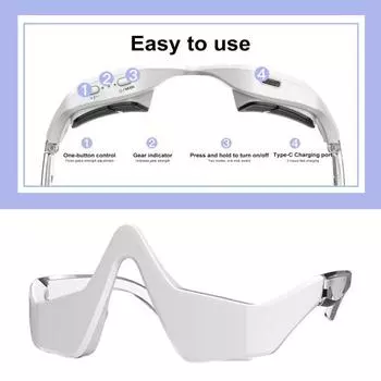 Очки для светотерапии красным светом для глаз под глазами с горячим компрессом 3D