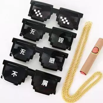 Очки для вечеринок с мозаикой Цветная печать Солнцезащитные очки с мозаикой Солнцезащитные очки с имитацией артефакта