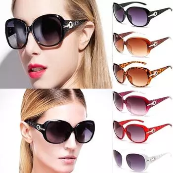 Очки для вождения UVA поляризованные женские круглые ретро большие леопардовый