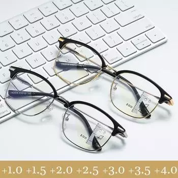 Очки двойного назначения для дальнего и ближнего прогрессивного чтения, анти-синий свет, блокирующие пресбиопию, готовые оптические очки + 4.0 золотой