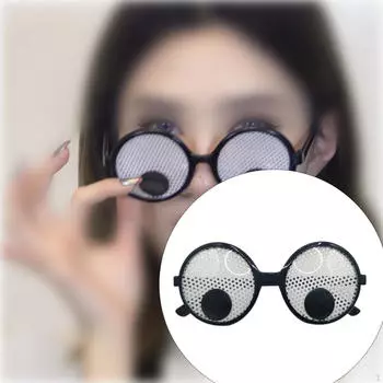 Очки-глаза на Хэллоуин забавные двигающиеся глаза для аксессуаров для костюма Mesh White