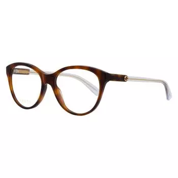 Очки Gucci овальные GG0486O 003 Blonde Havana Clear 54 мм 486 коричневые