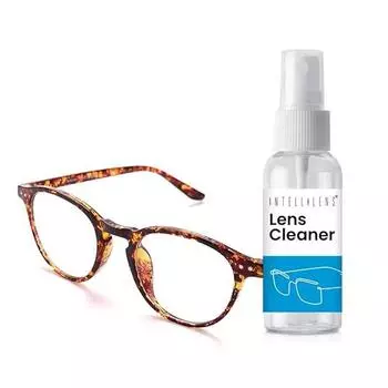 Очки Intellilens Round Blue Cut для защиты глаз от компьютера с чистящим средством для линз | Нулевая мощность, антибликовое покрытие (48-22-140)