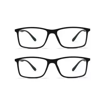 Очки Intellilens® Square Blue Cut для защиты глаз | Очки с защитой от ультрафиолета для мужчин и женщин | Оправа TR90 и линзы CR39 Blue Cut, упаковка из 2 шт.