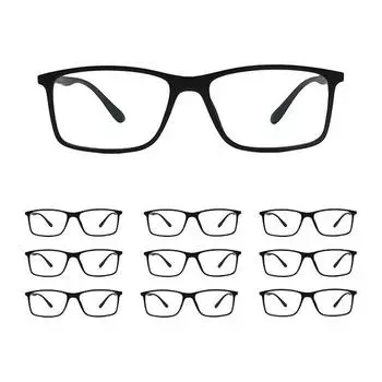 Очки Intellilens® Square Blue Cut для защиты глаз от компьютера | Нулевая мощность, антибликовое покрытие, оправы и линзы Blue Cut (черный) Пакет из 10