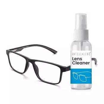 Очки Intellilens Square Blue Cut для защиты глаз от компьютера с чистящим средством для линз | Нулевая мощность, антибликовое покрытие (55-18-145)