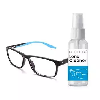 Очки Intellilens Square Blue Cut для защиты глаз от компьютера с чистящим средством для линз | Нулевая мощность, антибликовое покрытие (56-17-140)