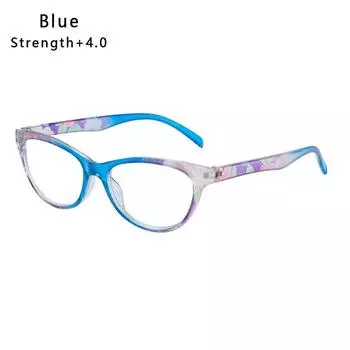 Очки кошачий глаз Легкие Ультралегкие Полимерные Очки для зрения Очки для пресбиопии Очки для чтения Strength 4.00 синий