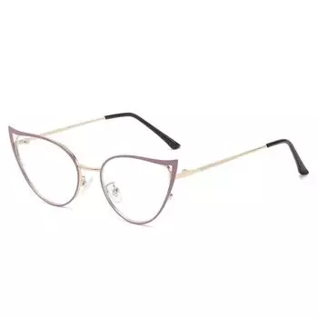 Очки «кошачий глаз» с защитой от синего света, роскошный дизайн, большие очки в металлической оправе, женские и мужские компьютерные оптические очки