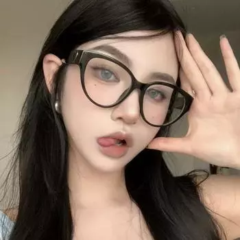 Очки «кошачий глаз», женская высококачественная черная оправа в форме персикового сердца, простая большая оправа, женская оправа для очков с градусами защиты от синего света