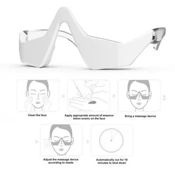 Очки красного света Устройство для защиты глаз Яркие глаза Усовершенствованная терапия для восстановления под глазами Микротоковое устройство для красоты глаз для уменьшения темных кругов белый