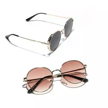 Очки Круглые металлические полые солнцезащитные очки Мужские ретро солнцезащитные очки Женские
