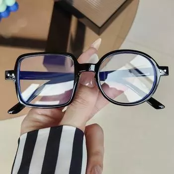 Очки левые квадратные правые круглые прозрачные модные новинки прозрачные компьютерные очки с защитой от синего света оправа и линзы из поликарбоната, полная оправа, декоративные линзы