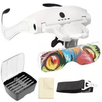 Очки-лупа, стекло с лампой, повязка на голову, светодиодное увеличительное стекло для чтения, наборы туалетных принадлежностей для пожилых людей