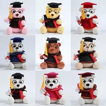 Очки Медведь Мультфильм Милый Медведь 18/23 см Мягкая Плюшевая Игрушка Милый Медведь Животное Кукла Студент 23cm белый