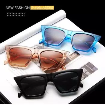 Очки мужские солнцезащитные очки кошка модная ретро квадратная оправа женские индивидуальная ручная работа Glasses cloth random colour