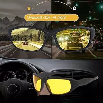 Очки ночного видения, антибликовые очки для безопасности, солнцезащитные очки для мужчин, желтые линзы, очки ночного видения для вождения унисекс