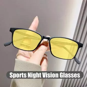 Очки ночного видения для вождения унисекс для мужчин и женщин, ультралегкие спортивные солнцезащитные очки UV400 с оправой TR90, блокирующие синий свет, очки матовый черный
