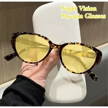 Очки ночного видения с защитой от синего света для близорукости, ретро-очки с кошачьим глазом, ультралегкие, с маленькой оправой, модные, универсальные очки ночного видения -3.0